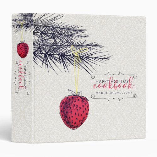 Christmas tree fruit personalized recipe cookbook 3 ring binder