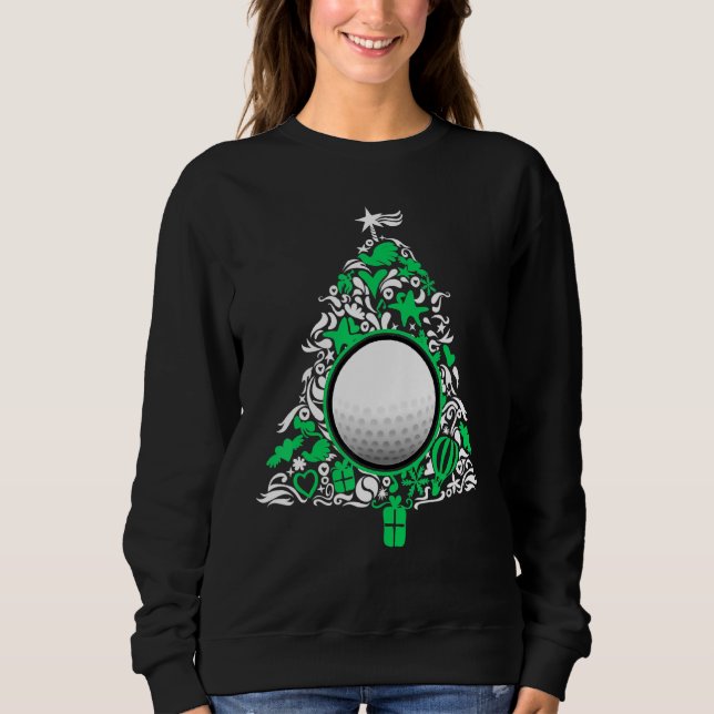Christmas Tree Funny Golf Ball Decorations Xmas Pa Sweatshirt (Front)