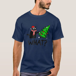 Christmas Tree Funny Over Cat What Gift T-Shirt
