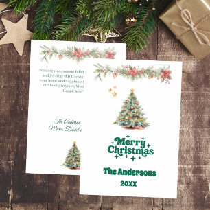 Christmas tree garland card