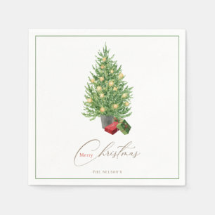 Christmas Tree & Garland Holiday Party  Napkins