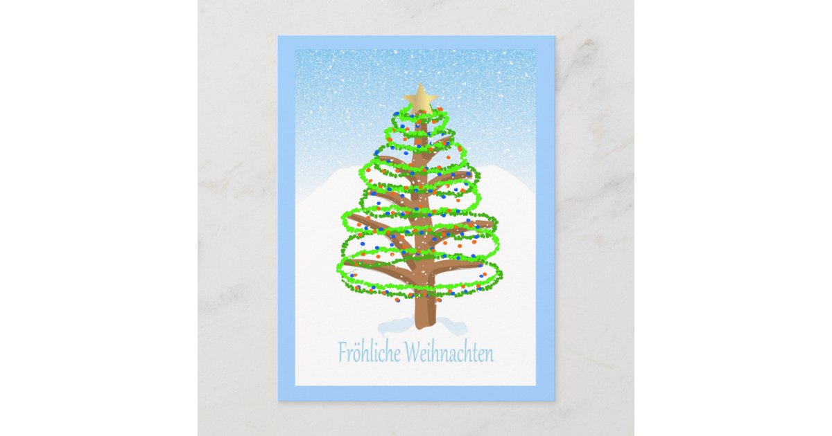 Christmas Tree German Language Postcard Zazzle