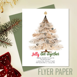 Christmas Tree Get Together Party Invitation Flyer