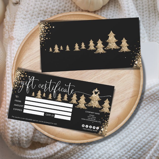 Christmas tree gift card certificate glitter (Creator Uploaded)