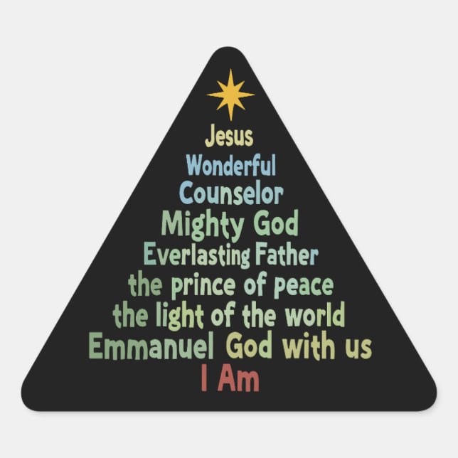 Christmas Tree Gift Faith Christian Holiday Merry  Triangle Sticker (Front)