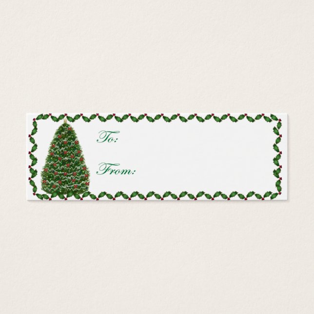 Christmas Tree Gift Tag Card (Front)