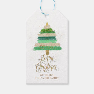 Christmas Tree Gift Tag, Glitters, Merry Christmas Gift Tags