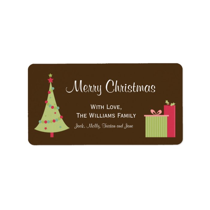 Christmas Tree Gift Tag Labels Custom Address Label