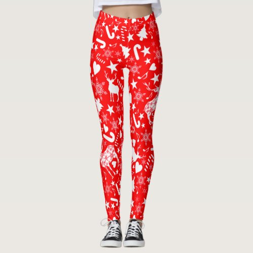 Christmas Tree GiftsCandy Cane And Decorations Leggings