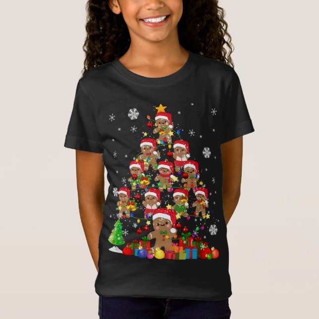 Christmas Tree Gingerbread Christmas Santa Gingerb T-Shirt (Front)