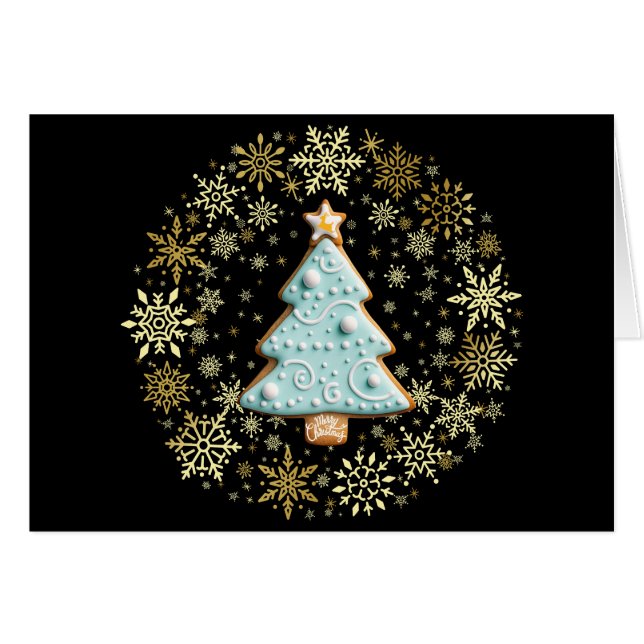 Christmas Tree, Gingerbread Cookie Cards (Front Horizontal)