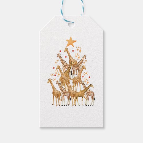 Christmas Tree Giraffes Xmas Ornaments Cute Animal Gift Tags