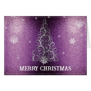 Christmas Tree Glitter and Snowflakes   Magenta Cards