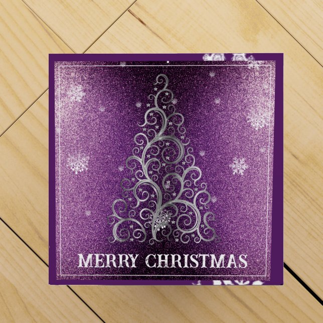Christmas Tree Glitter and Snowflakes | Magenta Wine Box (Top)