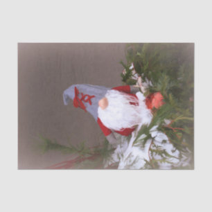 Christmas Tree Gnome Cute Red Holiday Tissue Paper