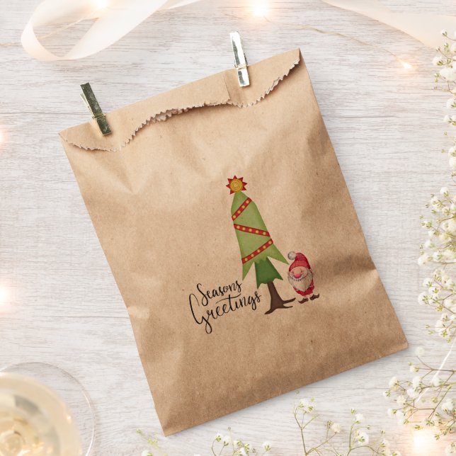 Christmas Tree & Gnome Favor Bag (Clipped)