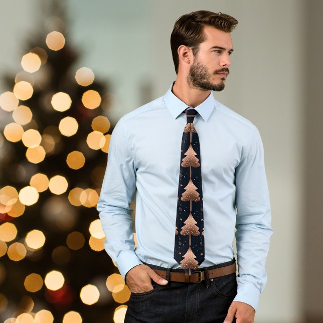 Christmas Tree Gold & Black Christmas Neck Tie (Creator Uploaded)