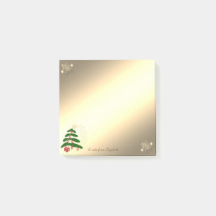 Christmas Tree, Gold Snowflakes-Personalized Post-it Notes