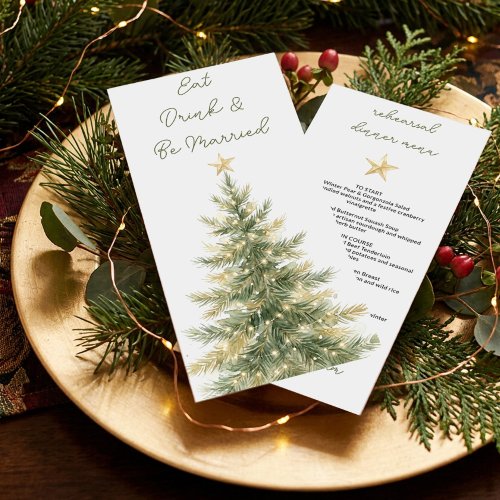 Christmas Tree Gold Star Rehearsal Dinner Menu
