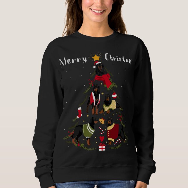 Christmas Tree Gordon Setter Lover Xmas Dog Owner Sweatshirt (Front)