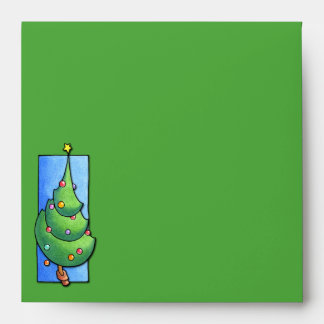 Christmas Tree green Invitation Envelope