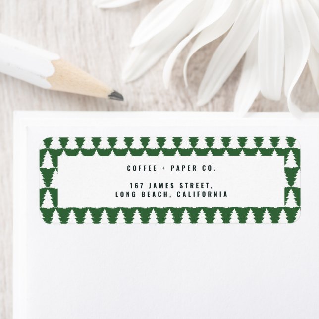Christmas tree green modern holiday simple stylish label (Insitu)