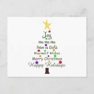 Christmas Tree Greetings Postcard