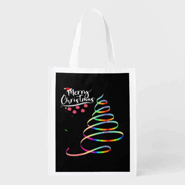  Christmas Tree   Grocery Bag (Front)