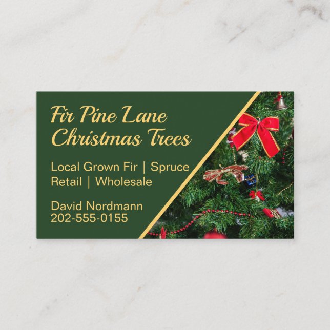 Christmas Tree Grower Supplier Business Card (Front)