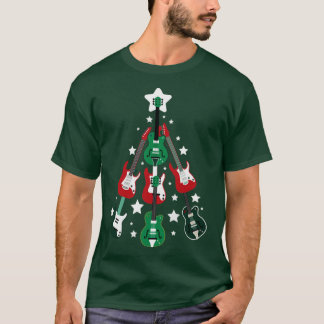 Christmas Tree Guitars Guitarist Guitar Player Mus T-Shirt