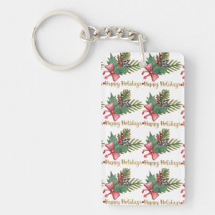 Christmas Tree Handprint Art Keychain