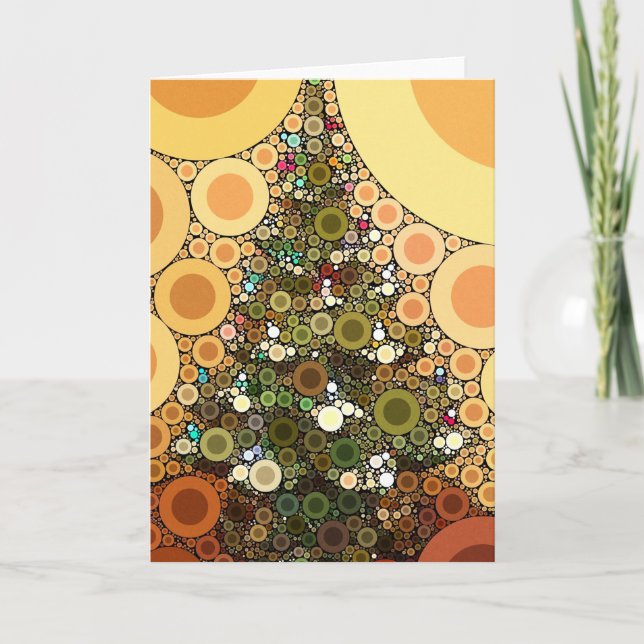 Christmas Tree Happy Holidays Circle Mosaic Holiday Card (Front)