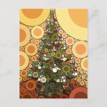 Christmas Tree Happy Holidays Circle Mosaic Holiday Postcard by UniqueChristmasGifts at Zazzle