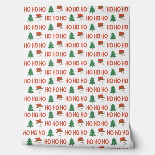 Christmas Tree Hat and HO HO  Wallpaper (Unrolling)