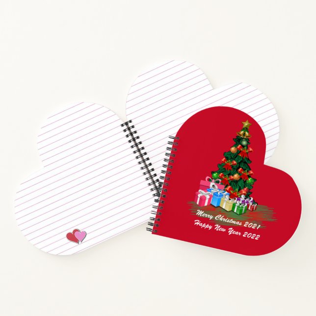 Christmas Tree Heart Spiral Notebook (Inside)