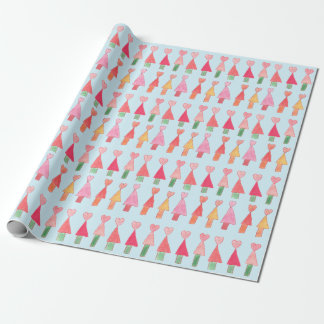 Christmas Tree Hearts Wrapping Paper