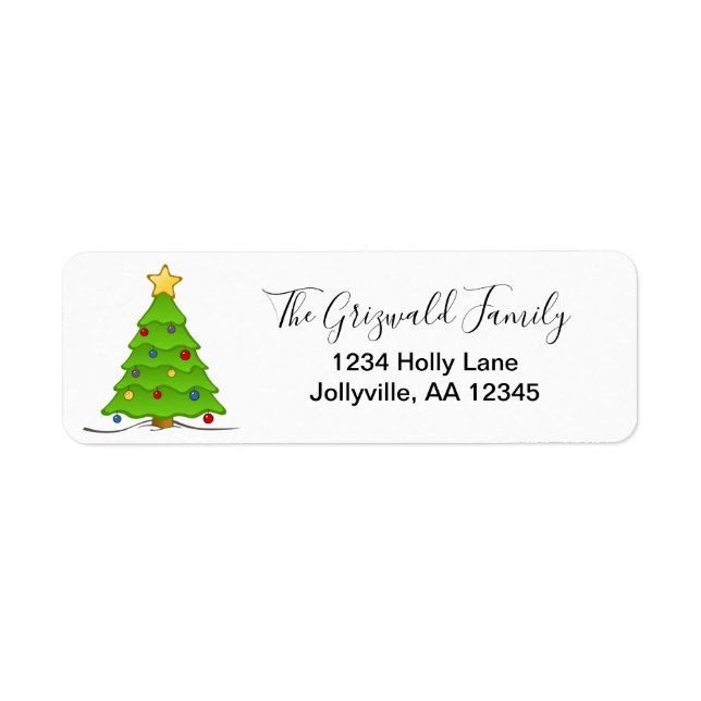 Christmas Tree Holiday Address Label (Front)
