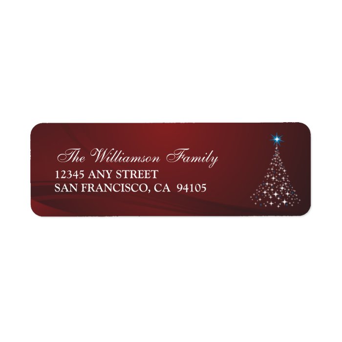 Christmas Tree Holiday Address Labels (red) 