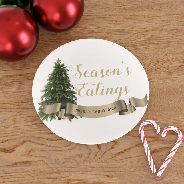 Christmas Tree Holiday Candy Dish Trinket Tray (Perfect for holiday candies, a Christmas tree candy dish)