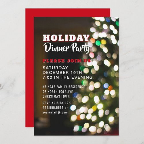 Christmas Tree Holiday Dinner Party Invitation