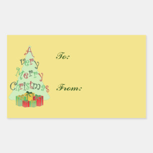 Christmas Tree Holiday Gift Tag Stickers