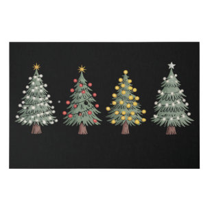 Christmas Tree Holiday Gift Winter Faux Canvas Print