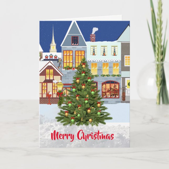 Christmas Tree Holiday Greeting Card (Front)