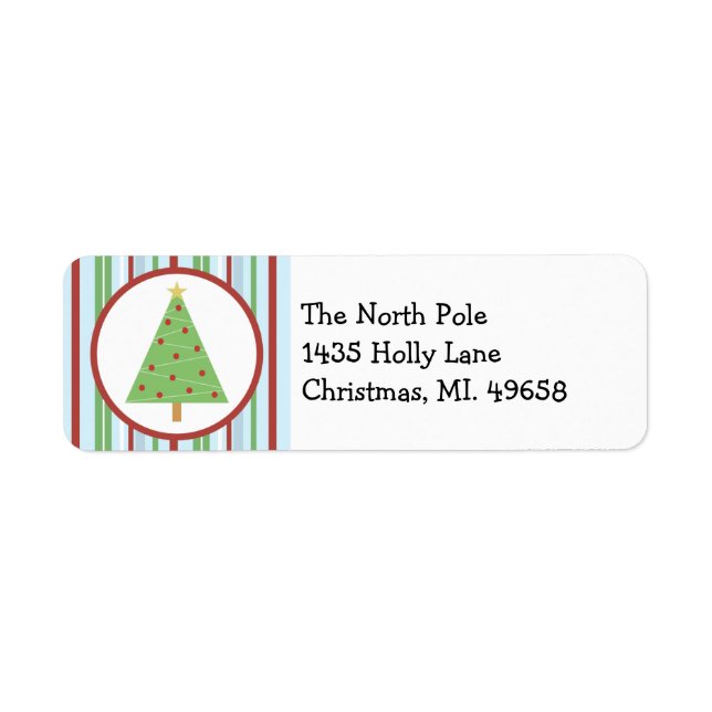 Christmas Tree Holiday Label (Front)