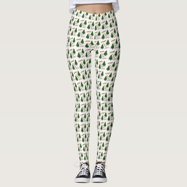 Christmas Tree Holiday Leggings (Front)