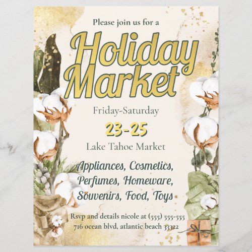 Christmas Tree Holiday Market Invitation