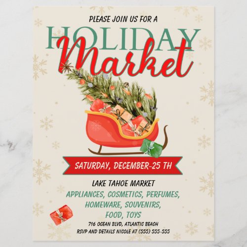 Christmas Tree Holiday Market Invitation