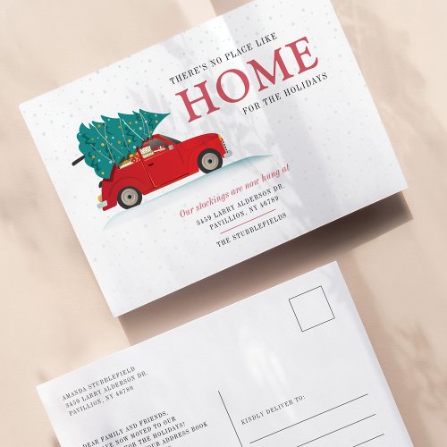 Christmas Tree Holiday New Address Moving Announcement Postcard