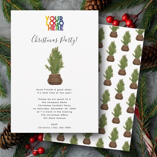 Christmas Tree Holiday Office Business Logo Party Invitation