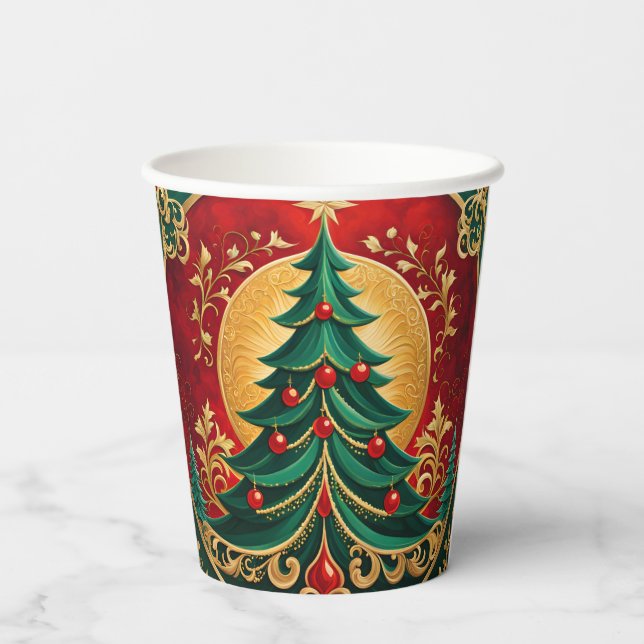 Christmas Tree Holiday Paper Cups (Back)